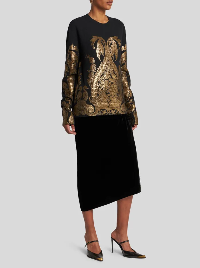 Women Etro Skirts Velvet Skirt Black Women Etro Skirts Velvet Skirt Black