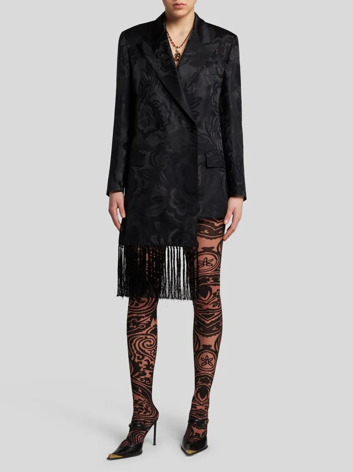 Women Etro Socks And Tights Paisley Tattoo Tights Dark Brown Women Etro Socks And Tights Paisley Tattoo Tights Dark Brown