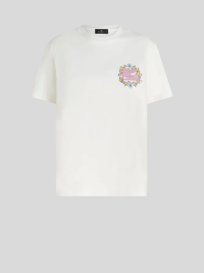 Women Etro Sweatshirts And TShirts TShirt With Embroidery White