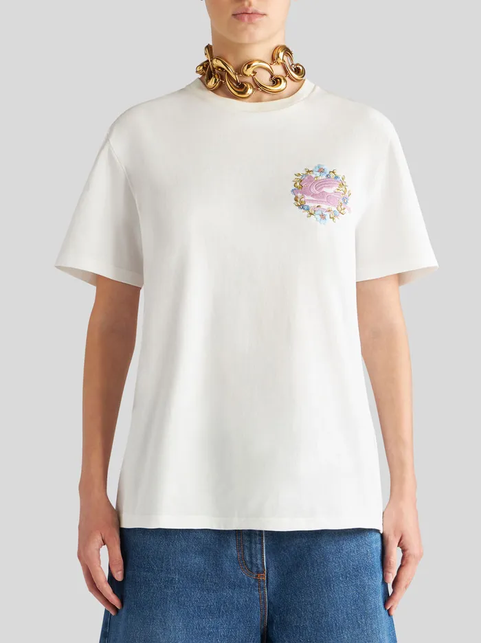 Women Etro Sweatshirts And TShirts TShirt With Embroidery White Women Etro Sweatshirts And TShirts TShirt With Embroidery White