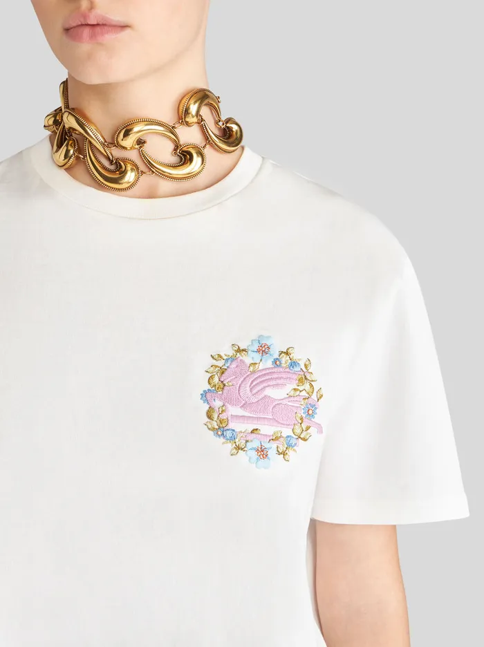Women Etro Sweatshirts And TShirts TShirt With Embroidery White Women Etro Sweatshirts And TShirts TShirt With Embroidery White