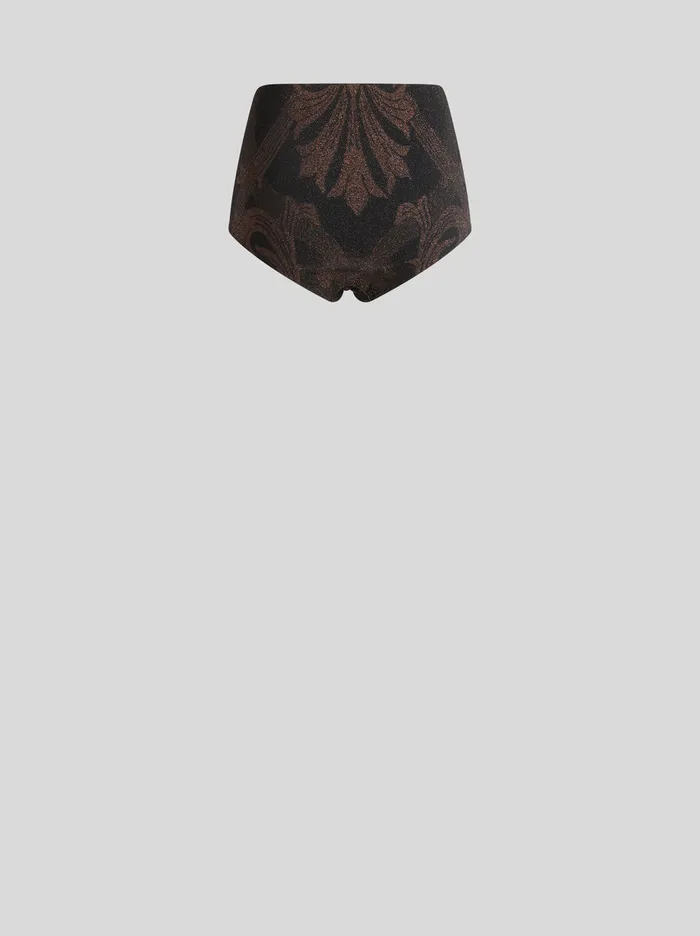 Women Etro Trousers Metallic Jacquard Shorts Black