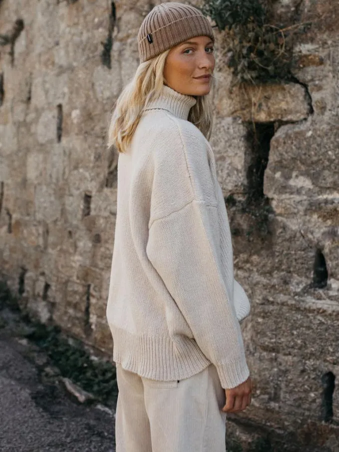 Women Eyre Roll Neck Knit Jumper Birch Finisterre Knitwear