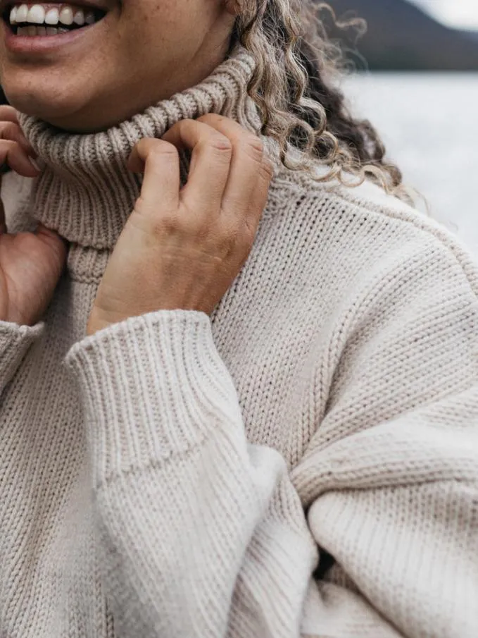 Women Eyre Roll Neck Knit Jumper Birch Finisterre Knitwear