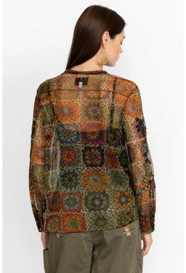 Women Flavie Mesh Blouse Multi Johnny Was Tops