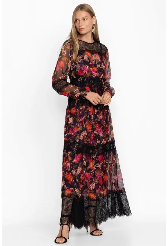 Women Flora Silk Maxi Dress Flora Johnny Was Dresses
