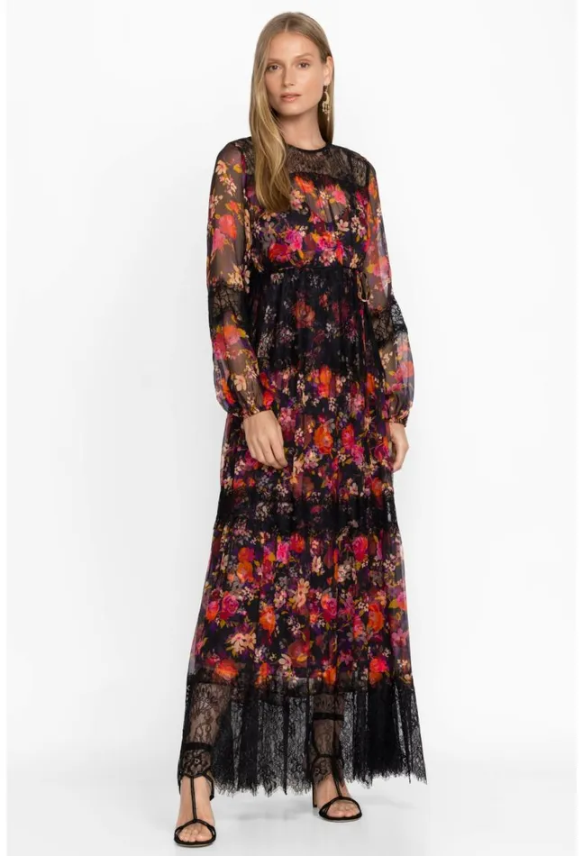 Women Flora Silk Maxi Dress Flora Johnny Was Dresses