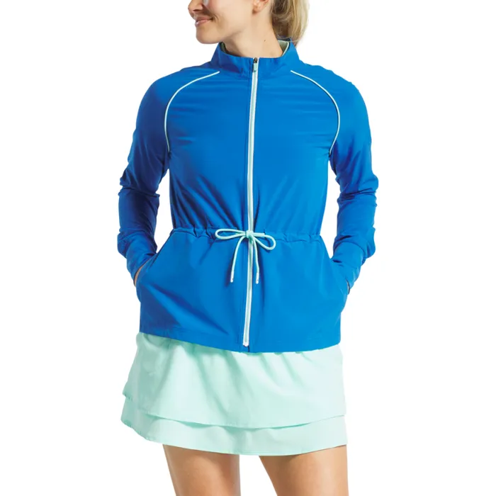 Women FootJoy Outer Layers FullZip Lightweight Woven Jacket Blue
