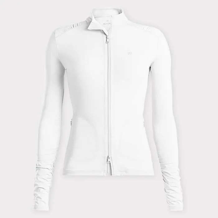 Women GFORE White Featherweight Full Zip Golf Jacket