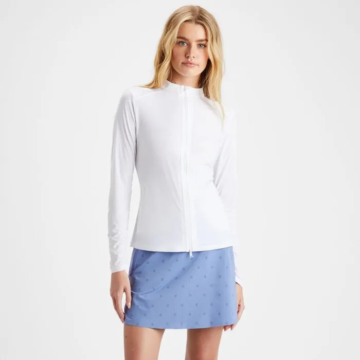Women GFORE White Featherweight Full Zip Golf Jacket