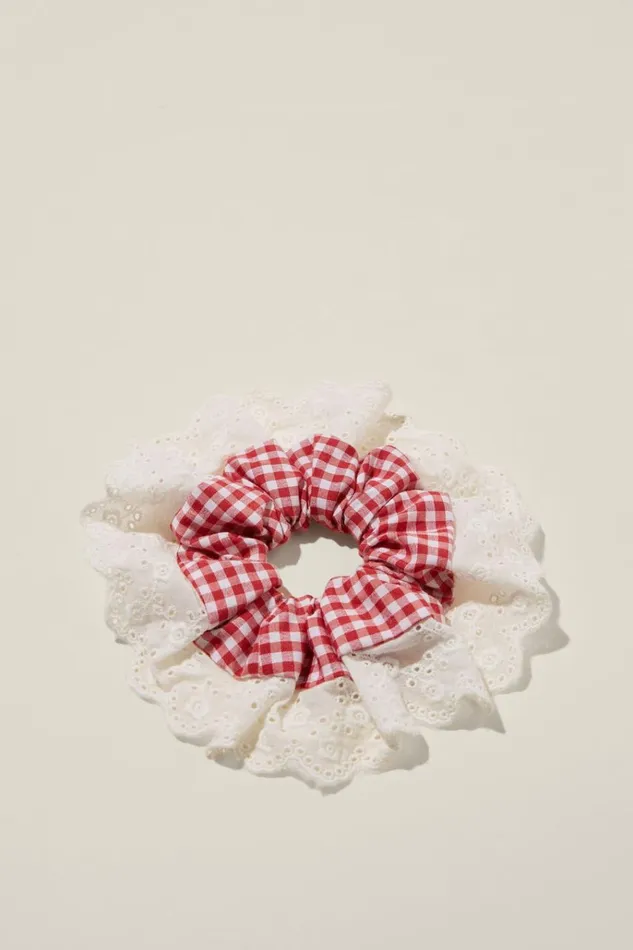 Women Hair Accessories Cotton On Stella Scrunchie Red Gingham