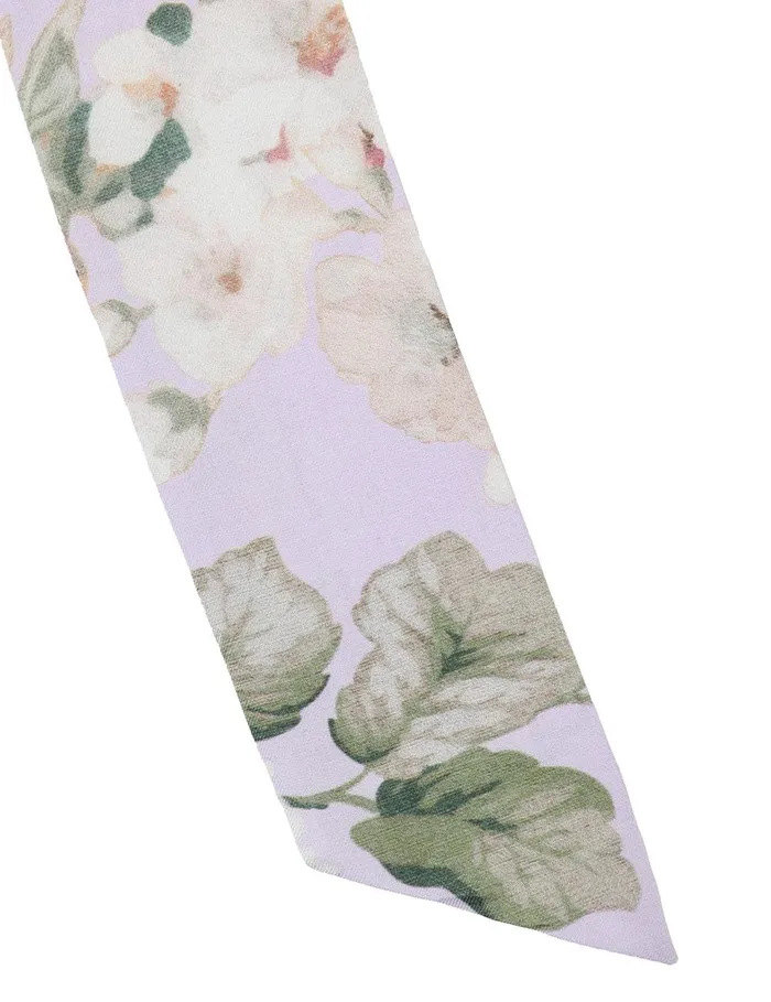 Women Hair Accessories Zimmermann Printed Silk Scrunchie Lilac Floral