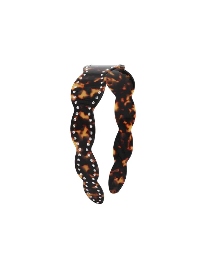 Women Hair Accessories Zimmermann Rhinestone Headband Havana