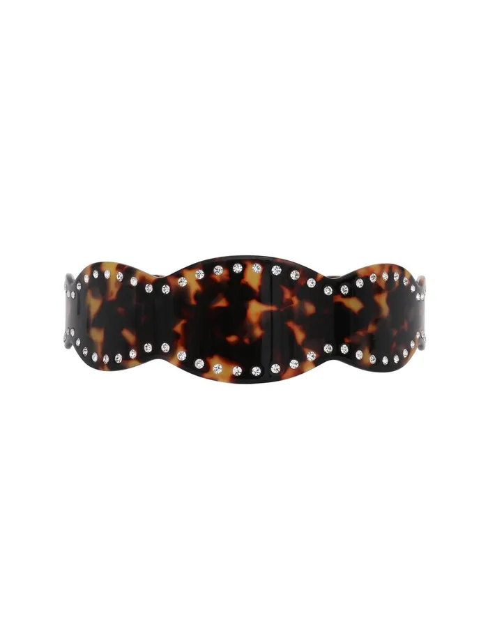 Women Hair Accessories Zimmermann Rhinestone Headband Havana