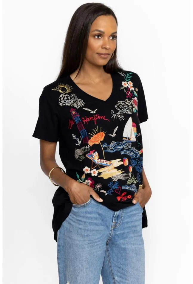 Women Hamptons Everyday Tee Black Johnny Was Tops