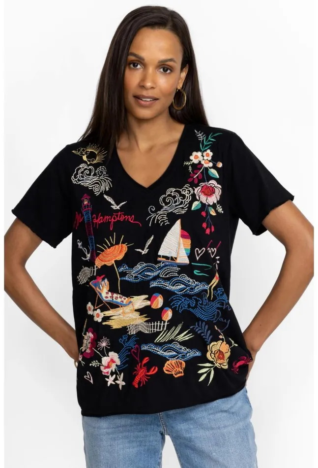 Women Hamptons Everyday Tee Black Johnny Was Tops