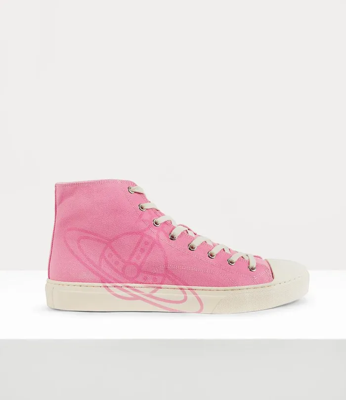 Women High Top Canvas Plimsoll Sexpink Vivienne Westwood Trainers