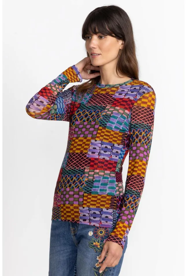 Women Isadora Waves Mesh Tee Isadora Waves Johnny Was Tops