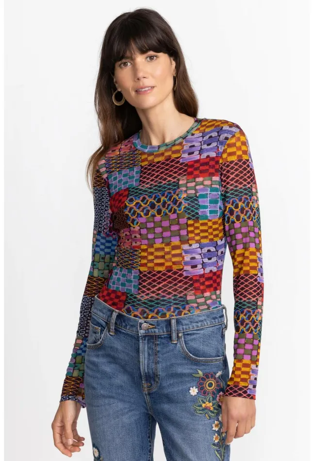 Women Isadora Waves Mesh Tee Isadora Waves Johnny Was Tops