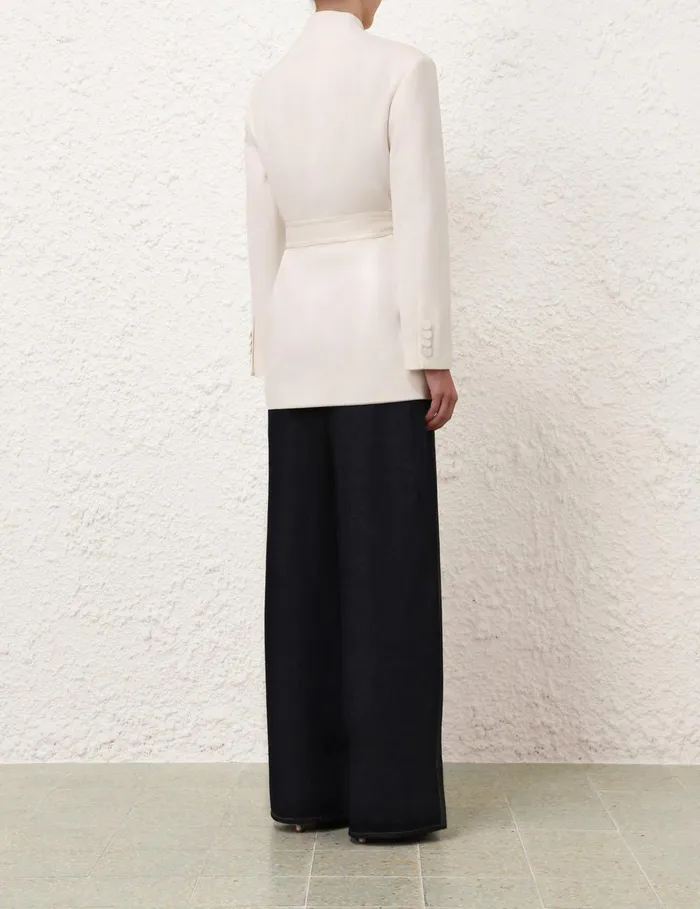 Women Jackets and Coats Zimmermann Crush Belted Blazer Milk