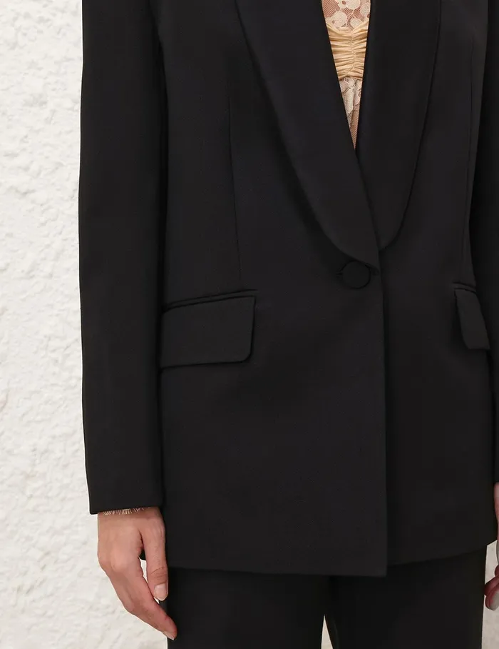 Women Jackets and Coats Zimmermann Illustration Shawl Tux Jacket Black