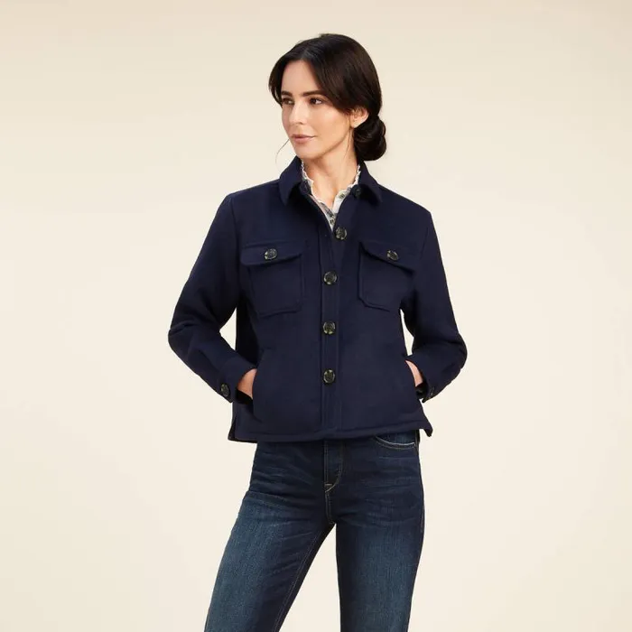 Women Jackets and Vests Ariat Ashford Shirt Jacket Navy