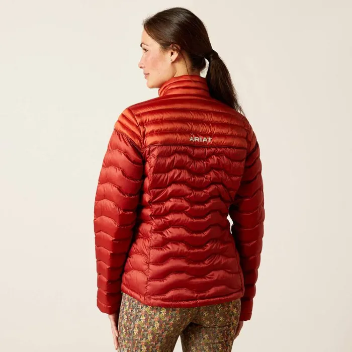 Women Jackets and Vests Ariat Ideal Down Jacket Iridescent Red Ochreburnt Bri