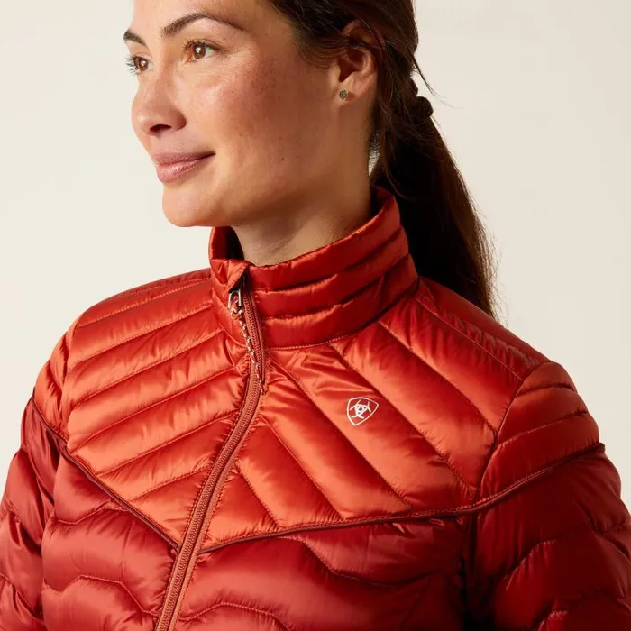 Women Jackets and Vests Ariat Ideal Down Jacket Iridescent Red Ochreburnt Bri