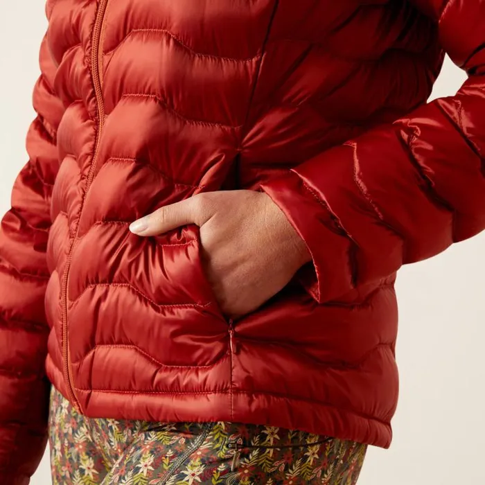 Women Jackets and Vests Ariat Ideal Down Jacket Iridescent Red Ochreburnt Bri