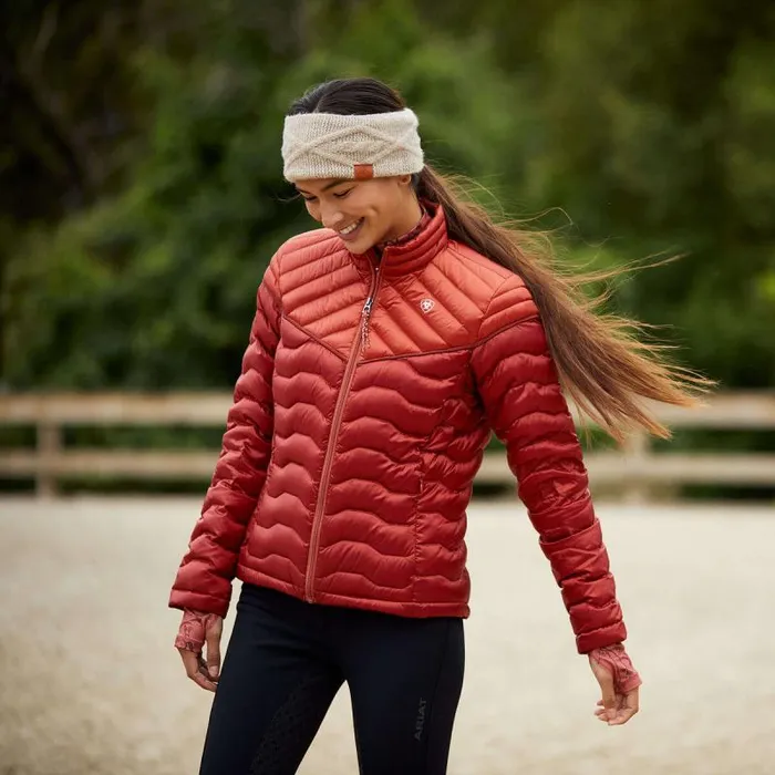 Women Jackets and Vests Ariat Ideal Down Jacket Iridescent Red Ochreburnt Bri