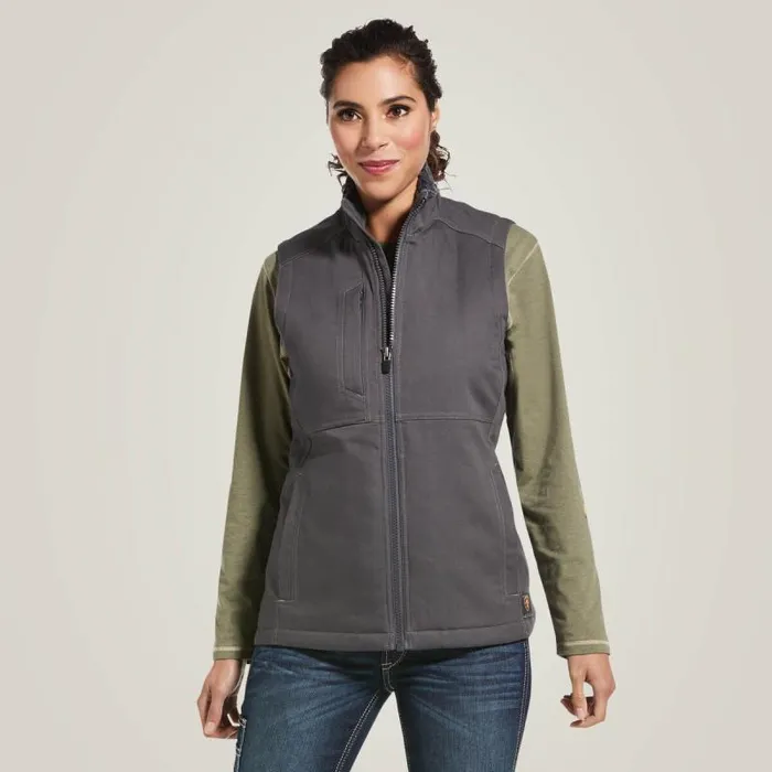 Women Jackets and Vests Ariat Rebar DuraCanvas Insulated Vest Rebar Grey