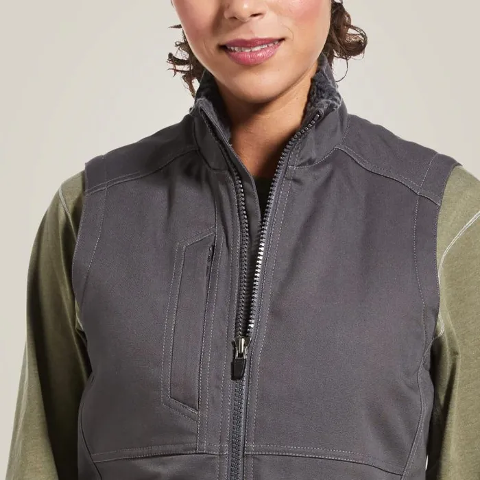 Women Jackets and Vests Ariat Rebar DuraCanvas Insulated Vest Rebar Grey Women Jackets and Vests Ariat Rebar DuraCanvas Insulated Vest Rebar Grey