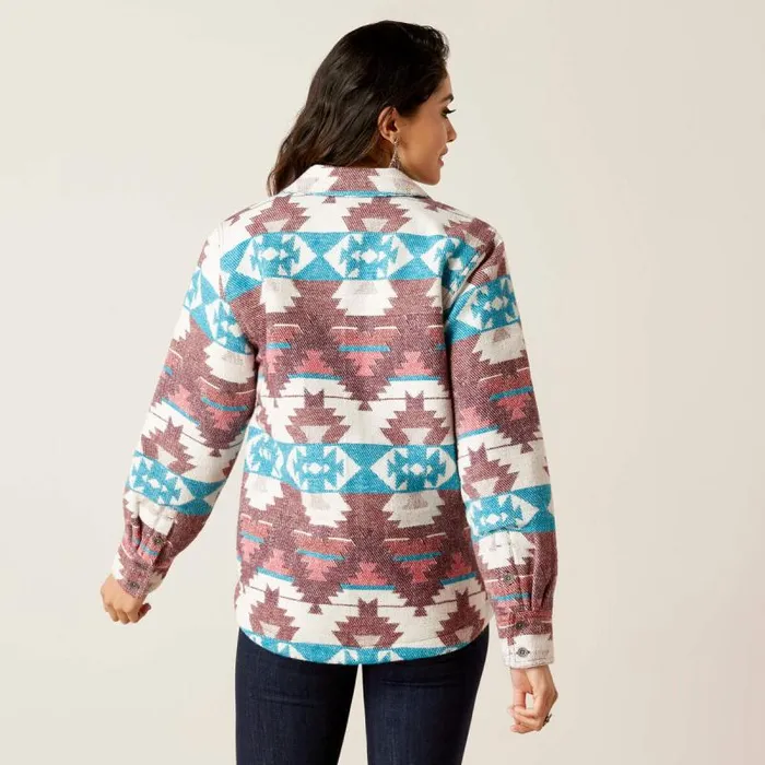 Women Jackets and Vests Ariat Shacket Shirt Jacket Baja Jacquard