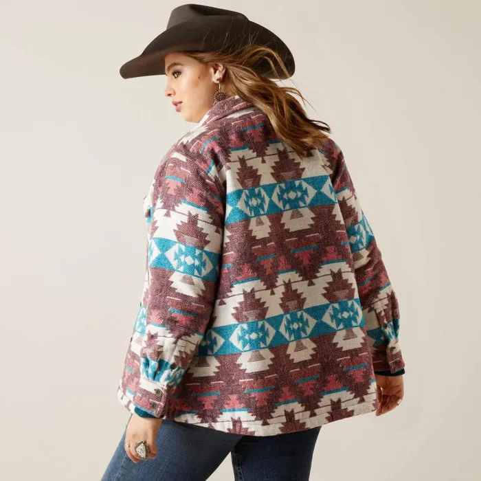 Women Jackets and Vests Ariat Shacket Shirt Jacket Baja Jacquard