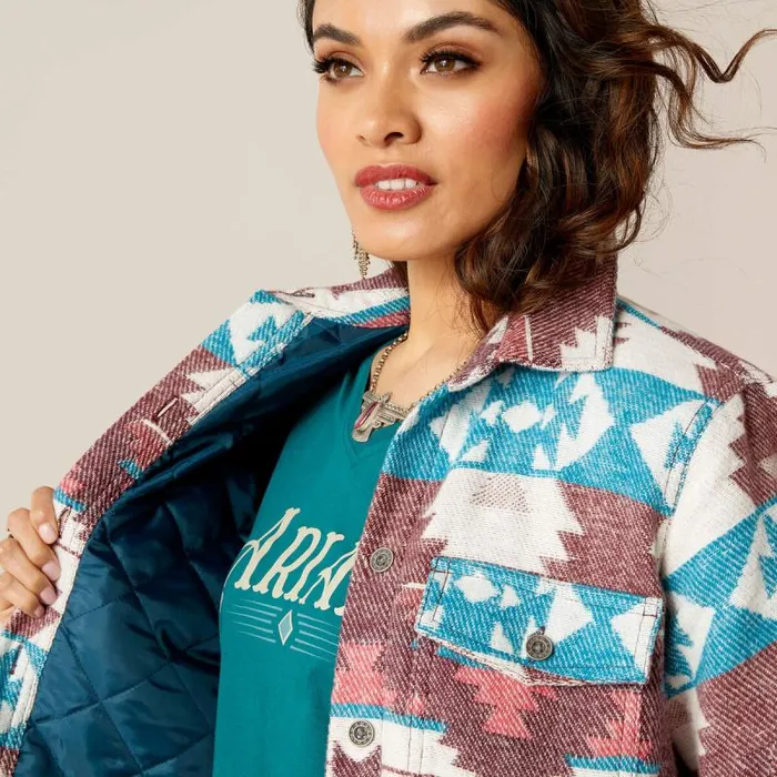 Women Jackets and Vests Ariat Shacket Shirt Jacket Baja Jacquard
