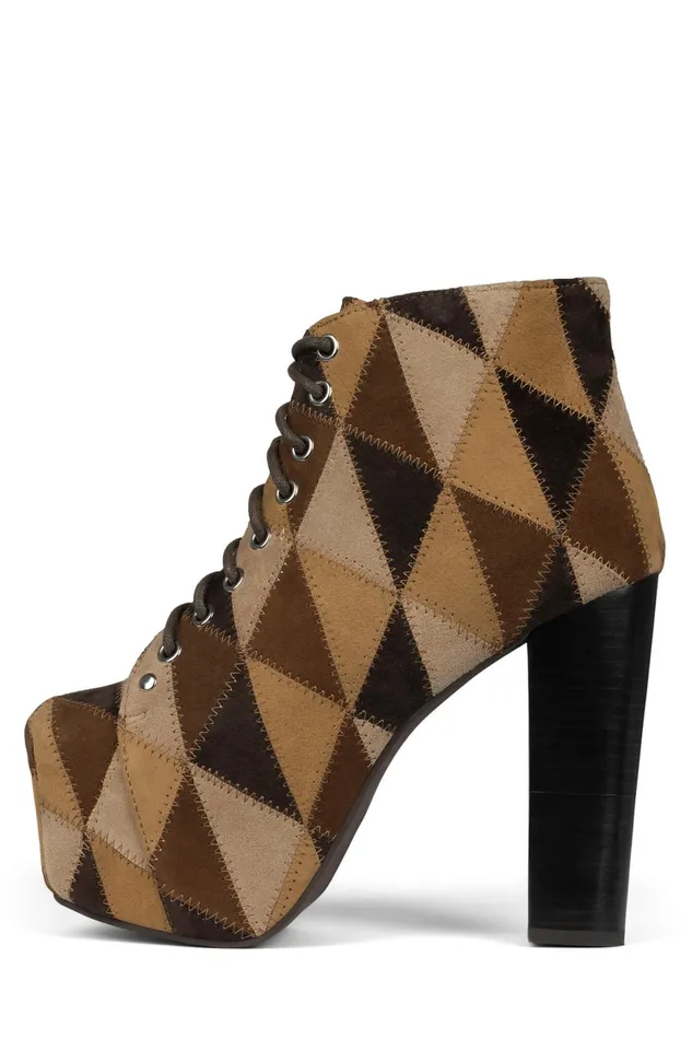 Women Jeffrey Campbell Ankle To Mid LITAPW Tan Suede Multi