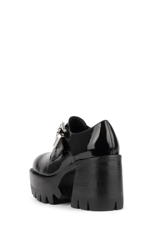 Women Jeffrey Campbell Boot FAIL Black Crinkle Patent