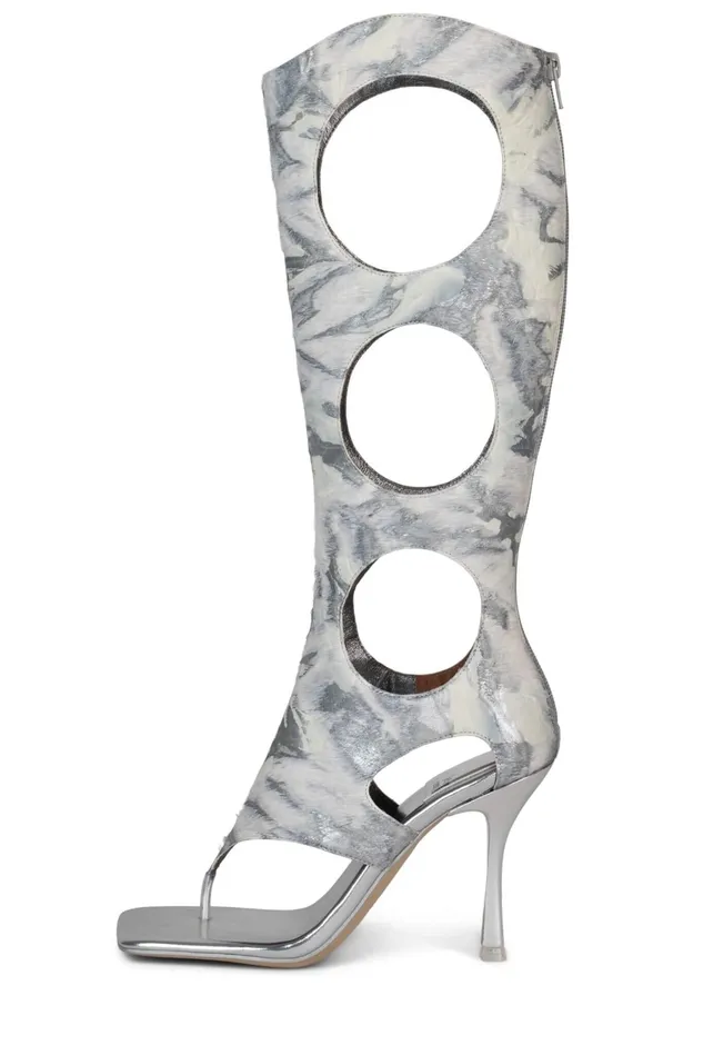 Women Jeffrey Campbell Heel REVEALEDF Grey White Combo