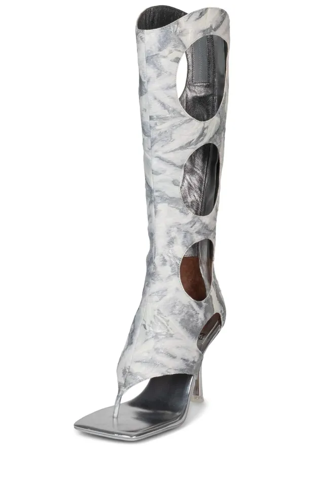 Women Jeffrey Campbell Heel REVEALEDF Grey White Combo