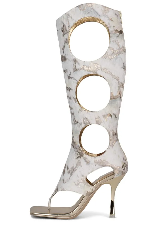 Women Jeffrey Campbell Heel REVEALEDF Grey White Combo
