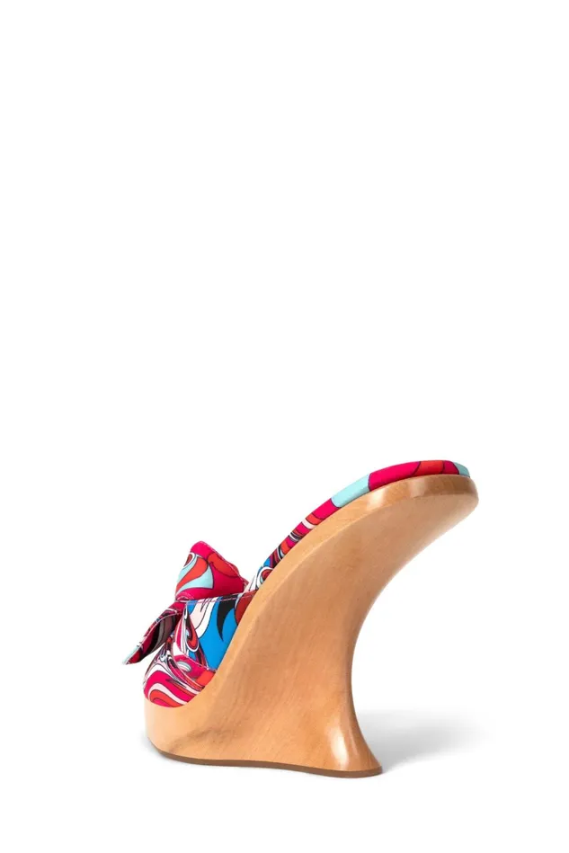 Women Jeffrey Campbell Heel TEASING Fuchsia Blue Multi