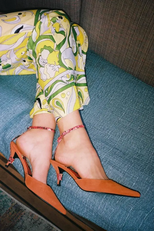 Women Jeffrey Campbell Mule OPERATIVE Rust Suede Red Snake