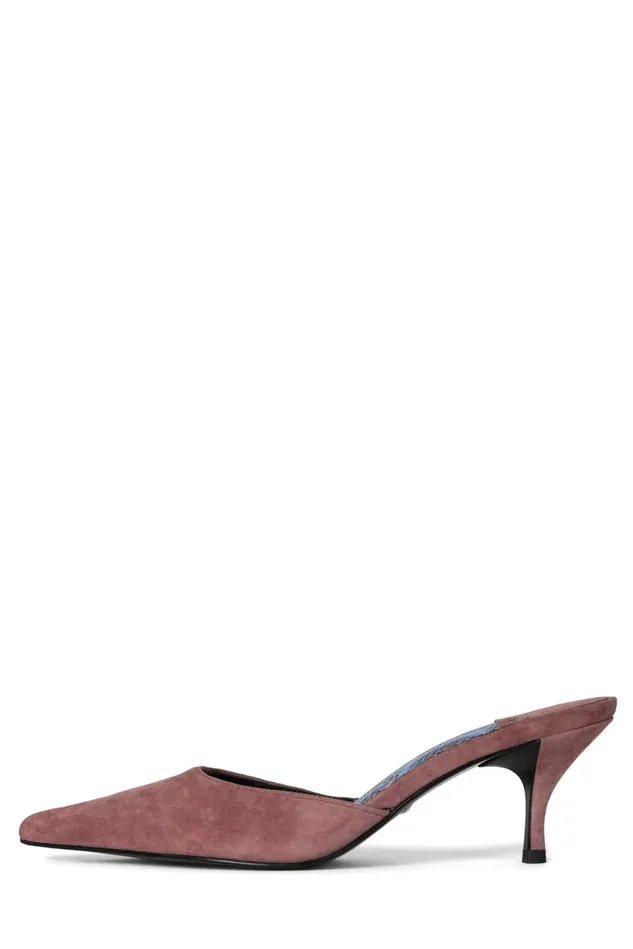 Women Jeffrey Campbell Mule OPERATIVE Rust Suede Red Snake