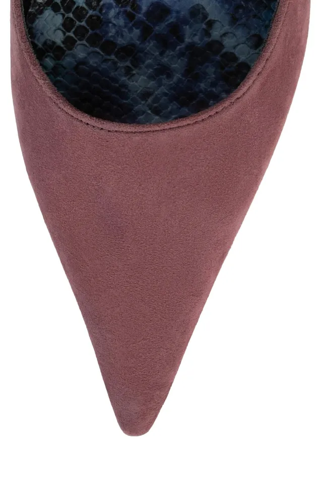Women Jeffrey Campbell Mule OPERATIVE Rust Suede Red Snake