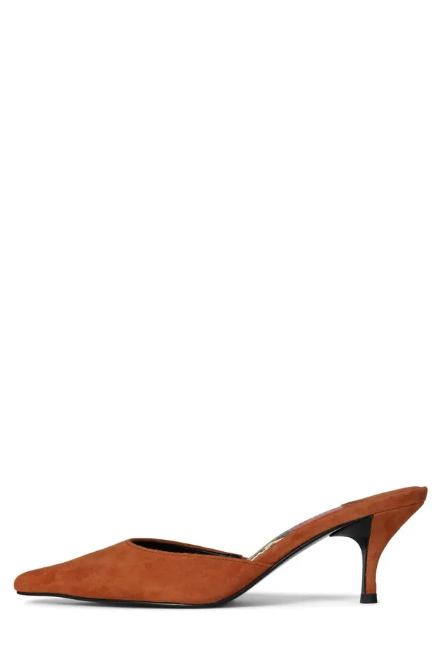 Women Jeffrey Campbell Mule OPERATIVE Rust Suede Red Snake