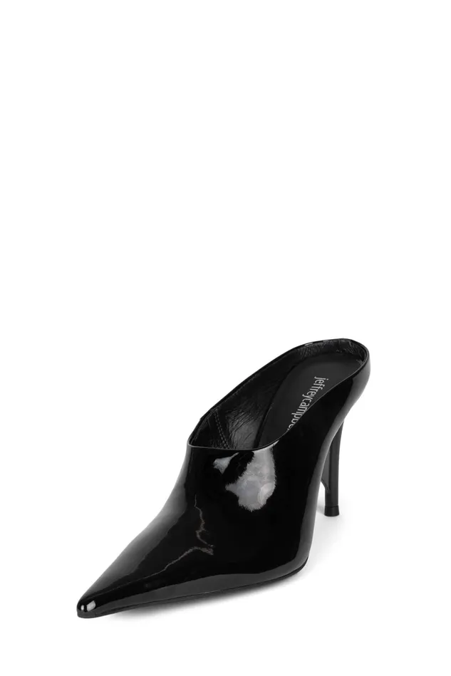 Women Jeffrey Campbell Mule VADER Black Patent