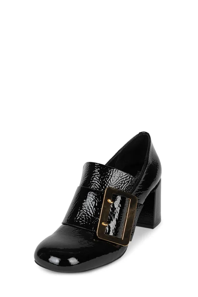 Women Jeffrey Campbell Pump BRUNA Black Patent Gold
