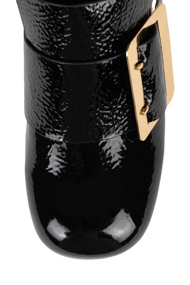 Women Jeffrey Campbell Pump BRUNA Black Patent Gold