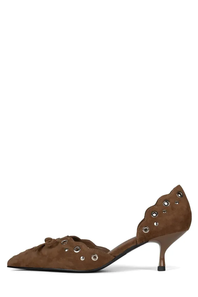 Women Jeffrey Campbell Pump GRATIFIED Light Brown Suede Silver