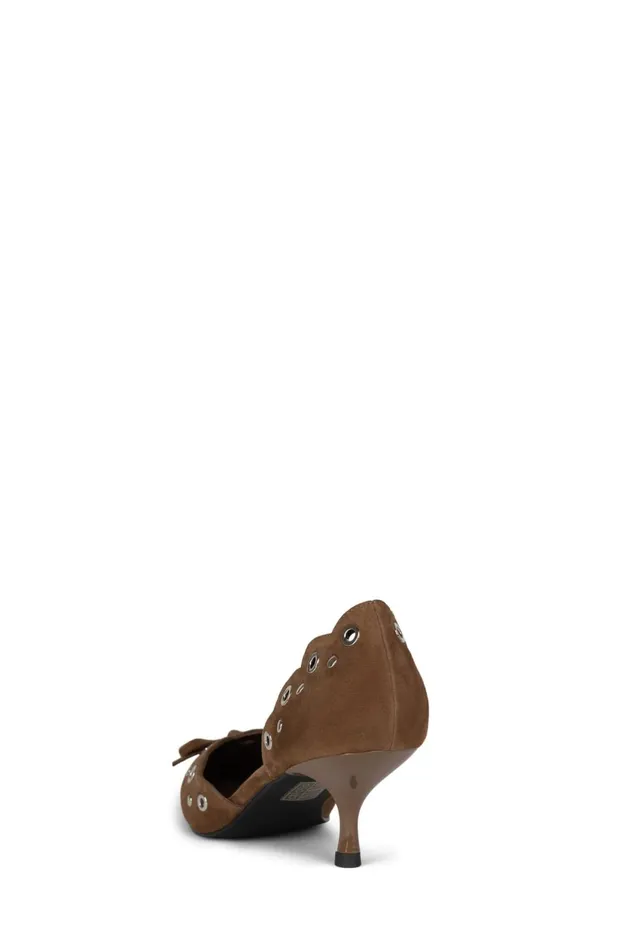Women Jeffrey Campbell Pump GRATIFIED Light Brown Suede Silver